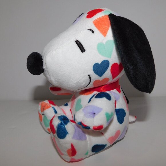 Hallmark Peanuts Gang 6" plush stuffed Heart to Heart Multicolour Hearts Snoopy - Picture 2 of 7